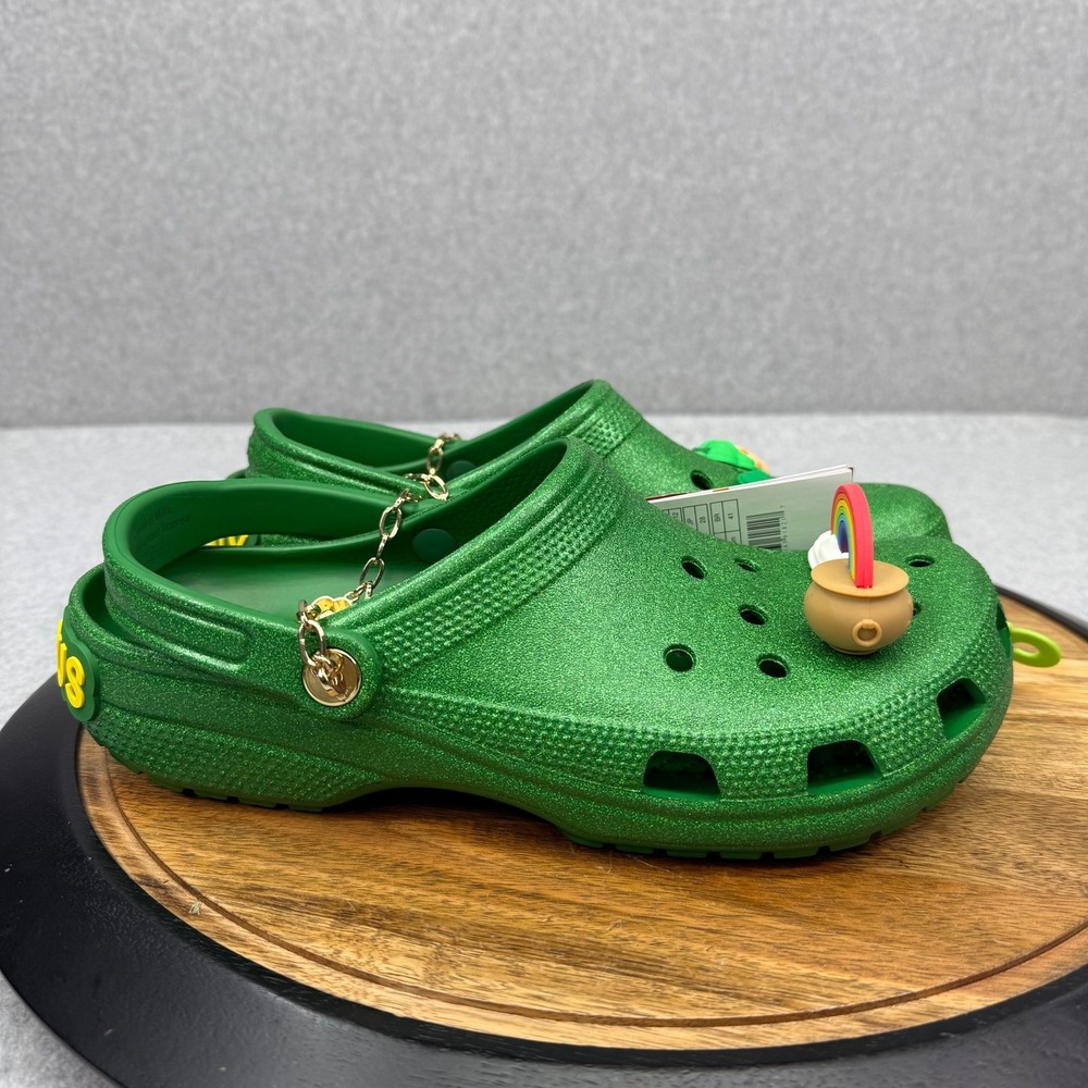 Lucky Charms Crocs Men's 10 Sparkle Green NWT Clogs Classic